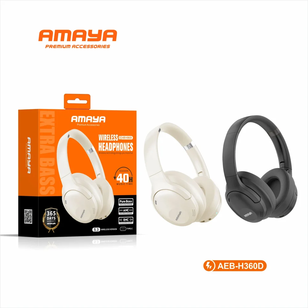 Amaya AEB-H360D (ANC) Over-Ear Wireless Bluetooth Headphones - Image 2
